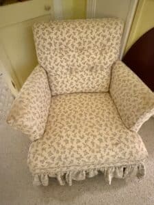 Floral-Upholstered-Accent-Chair-with-Ruffled-Skirt