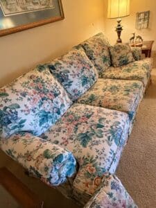 Floral-Upholstered-Three-Cushion-Sofa