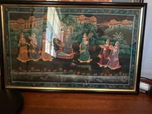 Indian-Miniature-Painting-of-Radha-and-Krishna-with-Gopis
