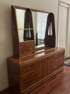 Mid-Century-Modern-Oak-Dresser-with-Integrated-Hutch-Mirror