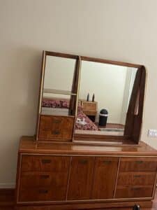 Mid-Century-Modern-Oak-Dresser-with-Integrated-Hutch-Mirror-third-image