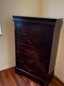 Mission-Style-Side-Table-and-Louis-Philippe-Style-Five-Drawer-Chest-second-image