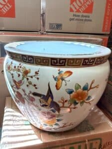 Vintage-Chinese-Famille-Rose-Porcelain-Fish-Bowl-Planter-B