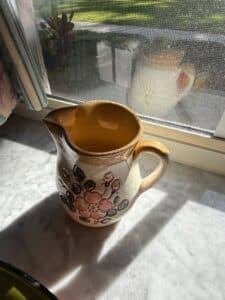 Vintage-Hand-Painted-Italian-Ceramic-Pitcher