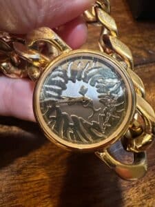 Anne-Klein-Lion-Head-Chain-Bracelet-Watch
