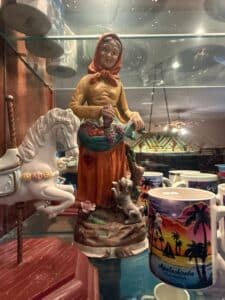 Capodimonte-Figurine-of-Woman-with-Grapes-and-Dog