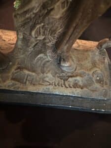 F.-Santini-Western-Cowboy-on-Horse-Resin-Sculpture