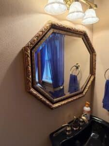 Octagonal-Ornate-Gold-Tone-Wall-Mirror