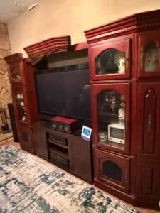 Traditional-Cherry-Finish-Entertainment-Wall-Unit