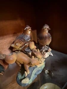 Vintage-Ceramic-Quail-and-Squirrel-Figurines