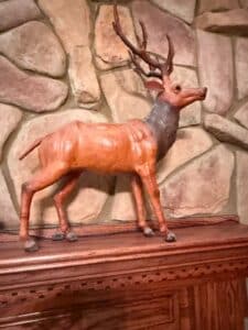 Vintage-Leather-Wrapped-Elk-Sculpture