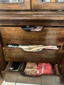 Vintage-Oak-China-Cabinet-with-Drawers