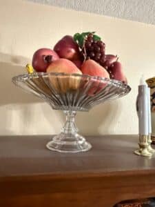 Vintage-Pressed-Glass-Pedestal-Fruit-Bowl