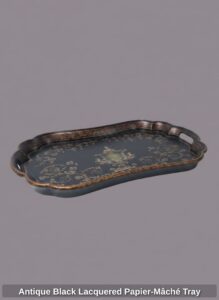 Antique-Black-Lacquered-Papier-Mch-Tray