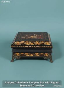 Antique-Chinoiserie-Lacquer-Box-with-Figural-Scene-and-Claw-Feet-second-image