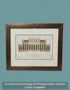Architectural-Etching-of-Cholmondeley-Hall-by-Colen-Campbell-second-image