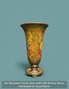 Art-Nouveau-Floral-Vase-with-Gilt-Bronze-Base-Attributed-to-Royal-Bonn-second-image