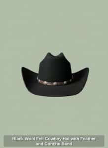 Black-Wool-Felt-Cowboy-Hat-with-Feather-and-Concho-Band-2