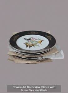 Chokin-Art-Decorative-Plates-with-Butterflies-and-Birds