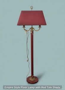 Empire-Style-Floor-Lamp-with-Red-Tole-Shade-second-image