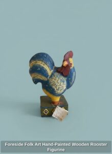 Foreside-Folk-Art-Hand-Painted-Wooden-Rooster-Figurine-second-image
