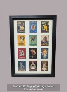 Framed-Collage-of-Vintage-Italian-Advertisements