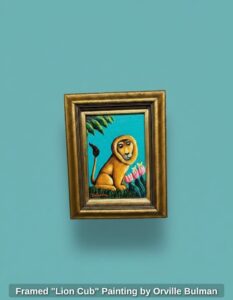 Framed-Lion-Cub-Painting-by-Orville-Bulman-second-image