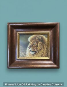 Framed-Lion-Oil-Painting-by-Caroline-Cutrona-second-image