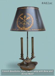 French-Bouillotte-Style-Table-Lamp-with-Bow-and-Arrow-Motif-second-image