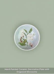 Hand-Painted-Ceramic-Decorative-Plate-with-Dogwood-Blossoms-2