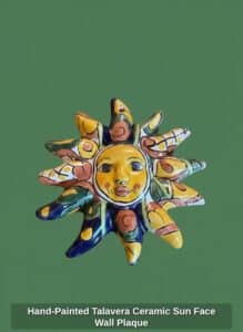 Hand-Painted-Talavera-Ceramic-Sun-Face-Wall-Plaque