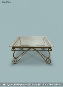 Hollywood-Regency-Gilt-Iron-Scroll-Coffee-Table-second-image