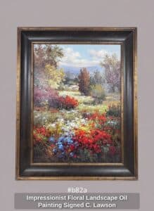 Impressionist-Floral-Landscape-Oil-Painting-Signed-C.-Lawson