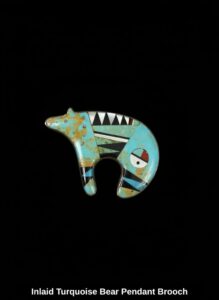 Inlaid-Turquoise-Bear-Pendant-Brooch-1