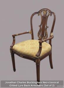 Jonathan-Charles-Buckingham-Neo-classical-Gilded-Lyre-Back-Armchairs-Set-of-B