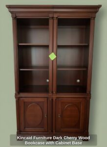 Kincaid-Furniture-Dark-Cherry-Wood-Bookcase-with-Cabinet-Base-2