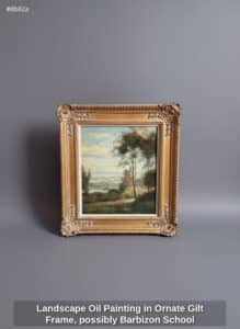 Landscape-Oil-Painting-in-Ornate-Gilt-Frame-possibly-Barbizon-School