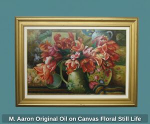 M.-Aaron-Original-Oil-on-Canvas-Floral-Still-Life-second-image
