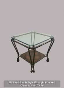 Maitland-Smith-Style-Wrought-Iron-and-Glass-Accent-Table