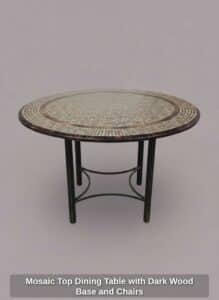 Mosaic-Top-Dining-Table-with-Dark-Wood-Base-and-Chairs