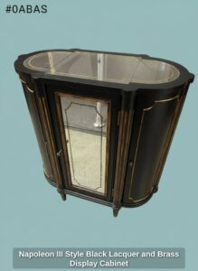 Napoleon-III-Style-Black-Lacquer-and-Brass-Display-Cabinet-second-image