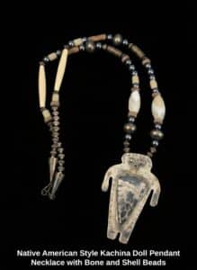 Native-American-Style-Kachina-Doll-Pendant-Necklace-with-Bone-and-Shell-Beads-1