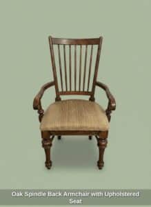Oak-Spindle-Back-Armchair-with-Upholstered-Seat