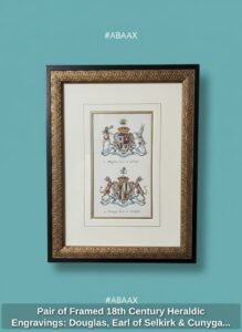 Pair-of-Framed-th-Century-Heraldic-Engravings-Douglas-Earl-of-Selkirk-Cunygam-Earl-of-Northesk-second-image