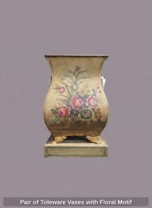 Pair-of-Toleware-Vases-with-Floral-Motif