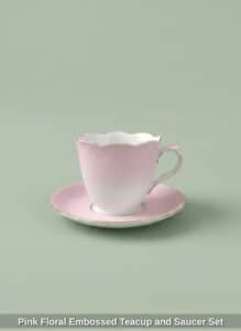Pink-Floral-Embossed-Teacup-and-Saucer-Set