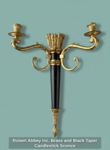 Robert-Abbey-Inc.-Brass-and-Black-Taper-Candlestick-Sconce-second-image
