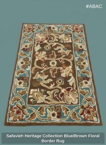 Safavieh-Heritage-Collection-Blue-or-Brown-Floral-Border-Rug-second-image