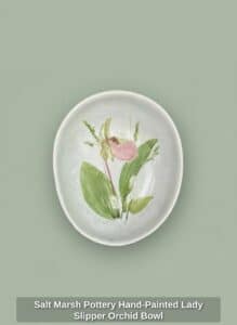 Salt-Marsh-Pottery-Hand-Painted-Lady-Slipper-Orchid-Bowl-2