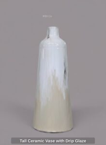 Tall-Ceramic-Vase-with-Drip-Glaze